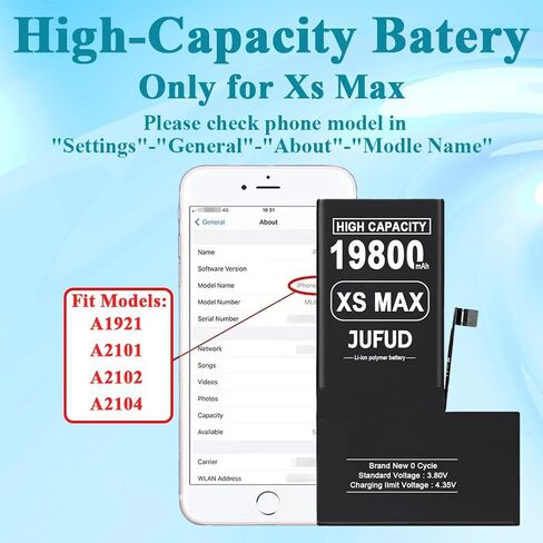 [رفض السعة الزائفة] بطارية بديلة بقدرة 3750 مللي أمبير في الساعة لجهاز iPhone 11، [إصدار جديد] بطاريات ليثيوم بوليمر 0 دورة (النماذج: A2111، A2223، A2221) مجموعة أدوات إصلاح كاملة وتعليمات. in Kuwait