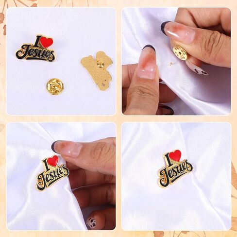 25 Sets Jesus Pins, Enamel I Love Jesus Pin with Cards, Christian Pins Bulk Jehovahs Witnesses Gifts for Women Men Backpacks Suit Jacket in Kuwait