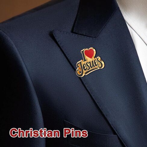 25 Sets Jesus Pins, Enamel I Love Jesus Pin with Cards, Christian Pins Bulk Jehovahs Witnesses Gifts for Women Men Backpacks Suit Jacket in Kuwait