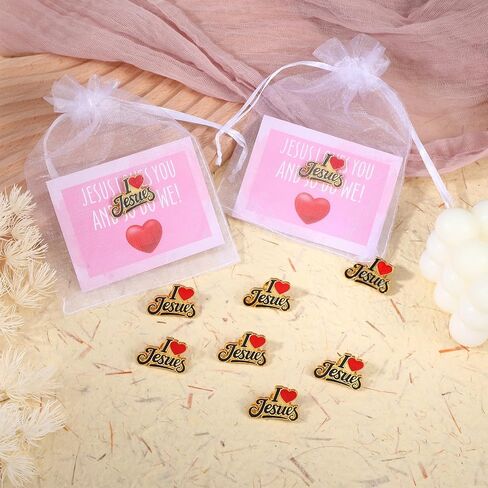 25 Sets Jesus Pins, Enamel I Love Jesus Pin with Cards, Christian Pins Bulk Jehovahs Witnesses Gifts for Women Men Backpacks Suit Jacket in Kuwait