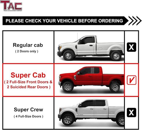 TAC Side Steps Running Boards Fit 1999-2016 Ford F250/F350/F450/F550 Super Duty Super Cab Truck Pickup 3" Black Side Bars Nerf Bars Off Road Automotive Exterior Accessories in Saudi Arabia