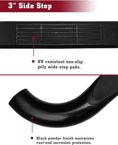 TAC Side Steps Running Boards Fit 1999-2016 Ford F250/F350/F450/F550 Super Duty Super Cab Truck Pickup 3" Black Side Bars Nerf Bars Off Road Automotive Exterior Accessories in Saudi Arabia