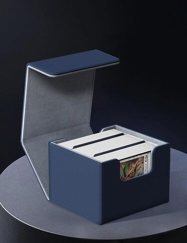 Card Deck Box for MTG Commander Holds 100+ Single Sleeved Cards, PU Leather Magnetic Card Storage Box Fits for TCG CCG Magic Game Cards(Purple&Gray) in Saudi Arabia