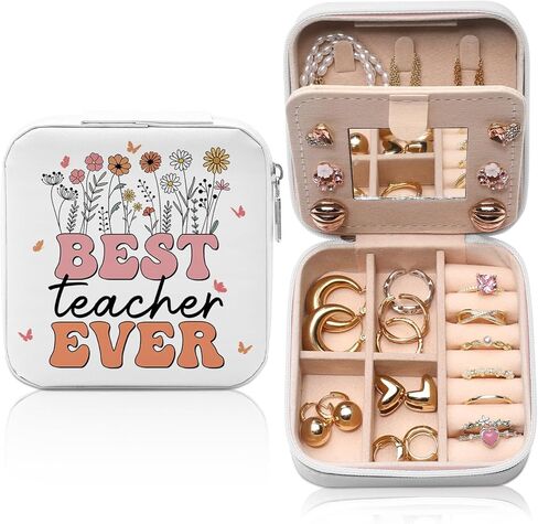 gaolziuy هدايا تقدير المعلم للنساء، صندوق مجوهرات المعلم، عيد ميلاد التقاعد التخرج شكرا لك الهدايا للمعلمين، فإنه يأخذ قلبا كبيرا لتشكيل حالة المجوهرات العقول الصغيرة in Kuwait