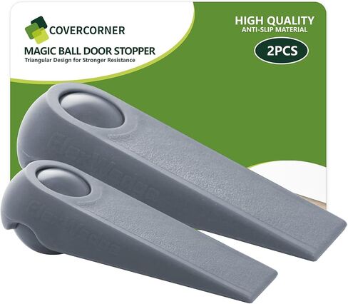 سدادات باب لأسفل الباب، أسافين سدادة باب مطاطية، حاملات أبواب لجميع أنواع الأسطح، عبوتان من سدادات أبواب الكرة السحرية، حزمة كومبو، رمادي ورمادي in Kuwait