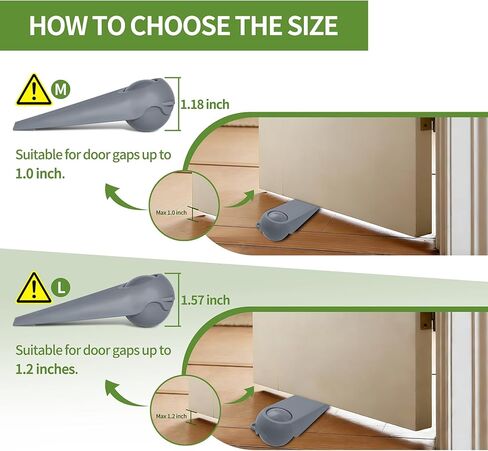 سدادات باب لأسفل الباب، أسافين سدادة باب مطاطية، حاملات أبواب لجميع أنواع الأسطح، عبوتان من سدادات أبواب الكرة السحرية، حزمة كومبو، رمادي ورمادي in Kuwait
