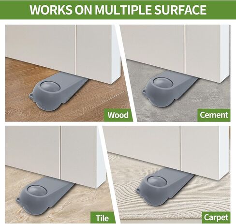 سدادات باب لأسفل الباب، أسافين سدادة باب مطاطية، حاملات أبواب لجميع أنواع الأسطح، عبوتان من سدادات أبواب الكرة السحرية، حزمة كومبو، رمادي ورمادي in Kuwait