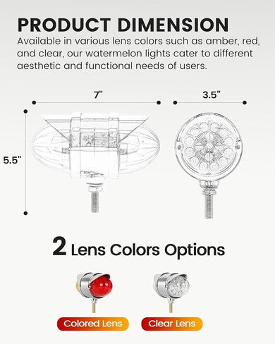 2PCS العنبر وجه مزدوج 34 LED أضواء إشارة بدوره البطيخ ث / قناع، نصف شاحنة كروم مساعد مقاوم للماء أضواء LED ثورة مزدوجة لFreightliner Peterbilt Kenworth Mack Western Star in Kuwait