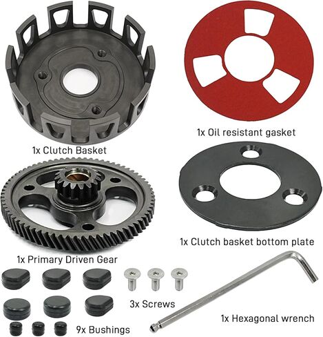 CNC Billet Clutch Basket & Heavy Duty Primary Driven Gear Kit for Yamaha Blaster 200 YFS200 1988-2006 OEM# 3JM-16150-01-00 in Saudi Arabia