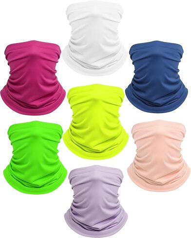 Xeoxarel Neck Gaiter, 7 Pack Cooling UV Protection, Bandana Face Mask Scarf for Men and Women in Saudi Arabia