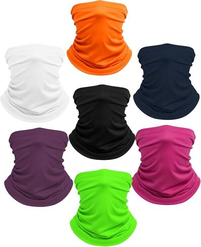 Xeoxarel Neck Gaiter, 7 Pack Cooling UV Protection, Bandana Face Mask Scarf for Men and Women in Saudi Arabia