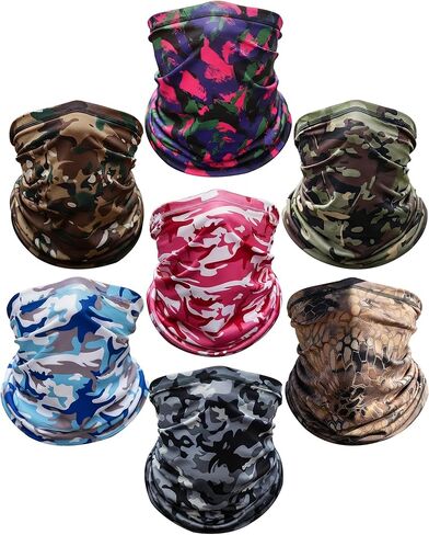 Xeoxarel Neck Gaiter, 7 Pack Cooling UV Protection, Bandana Face Mask Scarf for Men and Women in Saudi Arabia