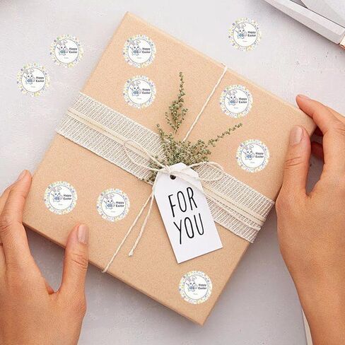 60 Pcs Happy Easter Stickers, Bunny Stickers for Easter Eggs Gift Tags Envelope Sticker Seals, Rabbit Pattern Design Gift Tags Sticker Envelope Egg Cards Basket Spring Decorations in Saudi Arabia