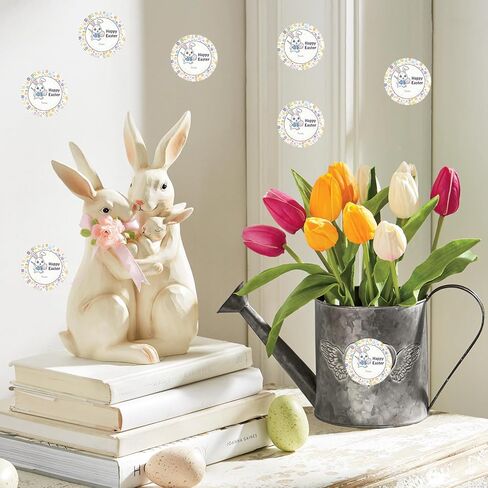 60 Pcs Happy Easter Stickers, Bunny Stickers for Easter Eggs Gift Tags Envelope Sticker Seals, Rabbit Pattern Design Gift Tags Sticker Envelope Egg Cards Basket Spring Decorations in Saudi Arabia