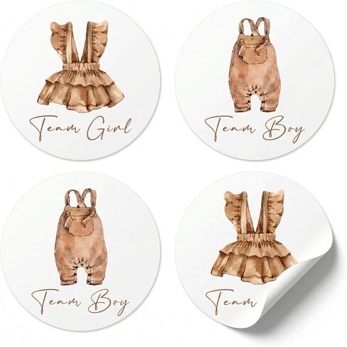 100 قطعة من ملصقات ملابس بوهو التي تكشف عن الجنس، 2 بوصة ديكورات تكشف عن الجنس، ملابس استحمام الطفل تكشف عن الجنس لوازم الحفلات in Kuwait