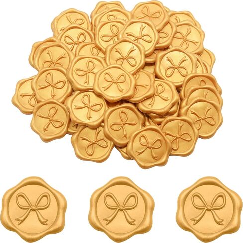 50 Pcs 3D Bow Wax Seal Stickers Black Self-Adhesive Wax Stickers for Envelopes Invitations Gifts in Kuwait