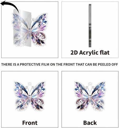 Crystal Butterfly car Accessories for Women, Butterfly car Rear View Mirror Charm Hanging Decoration Accessories Pendant, Cute Purple Aesthetic Decor Gifts Interior Ornament Truck Christmas for Men in Kuwait