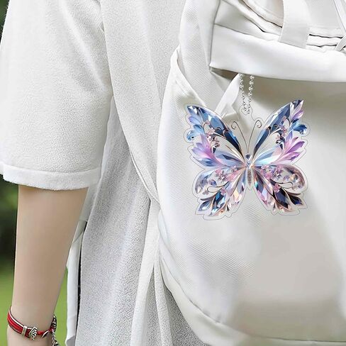 Crystal Butterfly car Accessories for Women, Butterfly car Rear View Mirror Charm Hanging Decoration Accessories Pendant, Cute Purple Aesthetic Decor Gifts Interior Ornament Truck Christmas for Men in Kuwait