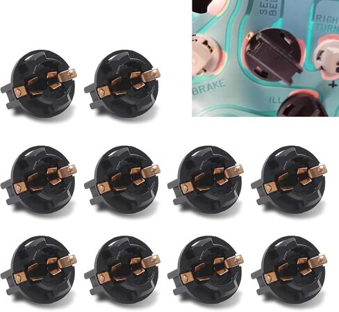 ijuicy 10 PCS T10 194 LED Instrument Panel Light Bulb Socket, Twist Lock Wedge Dashboard Bulb Socket Base, Car Gauge Cluster Bulbs Base (Black) in Saudi Arabia