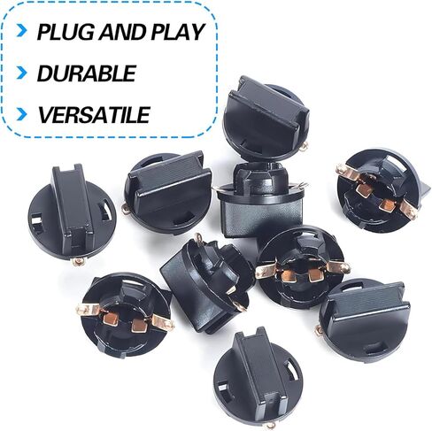 ijuicy 10 PCS T10 194 LED Instrument Panel Light Bulb Socket, Twist Lock Wedge Dashboard Bulb Socket Base, Car Gauge Cluster Bulbs Base (Black) in Saudi Arabia
