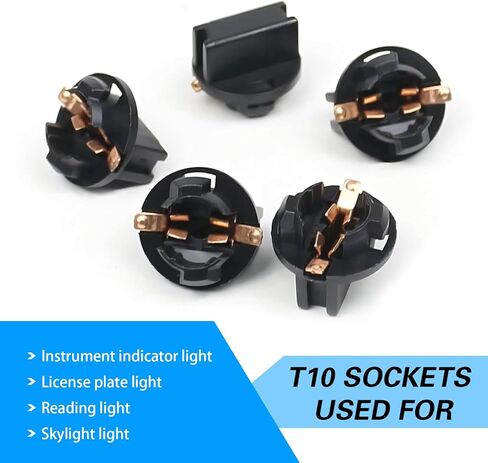 ijuicy 10 PCS T10 194 LED Instrument Panel Light Bulb Socket, Twist Lock Wedge Dashboard Bulb Socket Base, Car Gauge Cluster Bulbs Base (Black) in Saudi Arabia