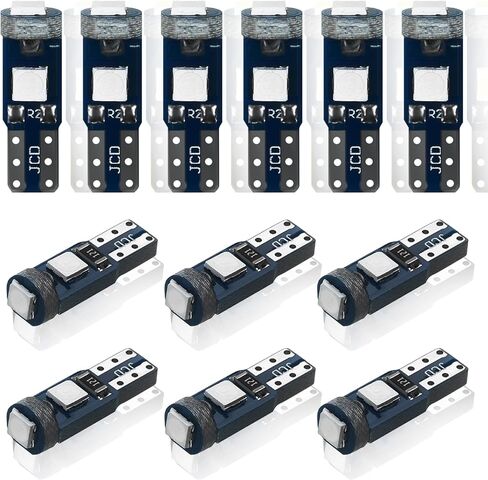 حزمة من 12 لمبة T5 LED، T5 3030 3smd Led لمبة أضواء مؤشر لوحة قيادة السيارة (أبيض) in Saudi Arabia