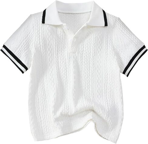 قمصان بولو بيكيه للأولاد صيفية بأكمام قصيرة وياقة كاجوال للأطفال الصغار من عمر 4 إلى 7 سنوات in Kuwait