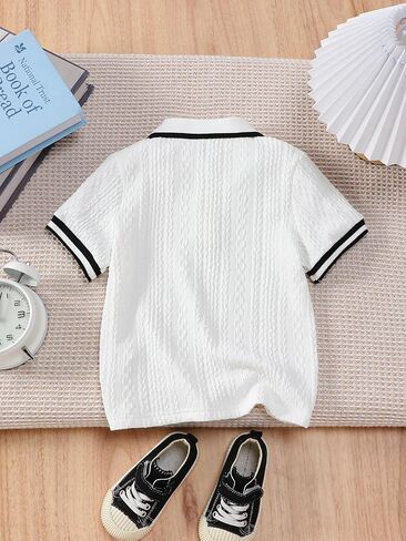 قمصان بولو بيكيه للأولاد صيفية بأكمام قصيرة وياقة كاجوال للأطفال الصغار من عمر 4 إلى 7 سنوات in Kuwait