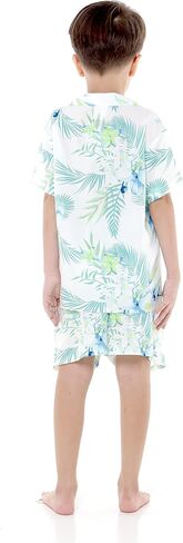Matchable Hawaiian Luau Father Son Men Aloha Shirt or Boy Aloha Shirt in Orchid Breeze White in Saudi Arabia