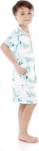 Matchable Hawaiian Luau Father Son Men Aloha Shirt or Boy Aloha Shirt in Orchid Breeze White in Saudi Arabia