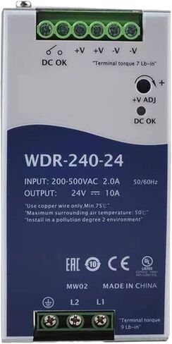 1 قطعة WDR-240-24 24V10A 240 واط مخرج واحد مصدر طاقة السكك الحديدية الصناعية DIN in Saudi Arabia