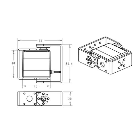 2 x RS3225 25KG Coreless Server Dual Axis Robotic Arm with U-Shaped Bracket(2PCS 180 Degree) in Saudi Arabia
