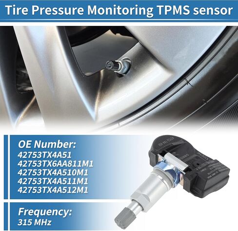 TPMS Sensor 315MHz Tire Pressure Monitoring Sensor for Acura MDX 2014-2015 for Acura RDX 2013-2015 for Acura RLX 2016-2020 No.42753-TX4-A51/42753TX6AA811M1 in Saudi Arabia