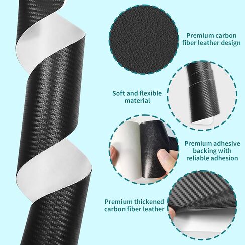 Bilisin 9PCS Car Door Sill Protector Compatible with Toyota Camry 8th Gen 2018-2023,Carbon Fiber Leather Auto Trunk Door Sill Entry Guard Scratch Protector Accessories in Kuwait