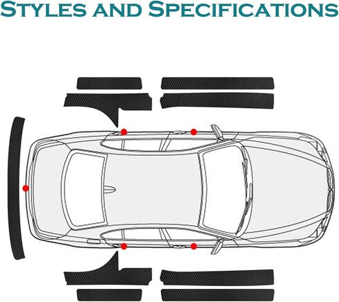 Bilisin 9PCS Car Door Sill Protector Compatible with Toyota Camry 8th Gen 2018-2023,Carbon Fiber Leather Auto Trunk Door Sill Entry Guard Scratch Protector Accessories in Kuwait