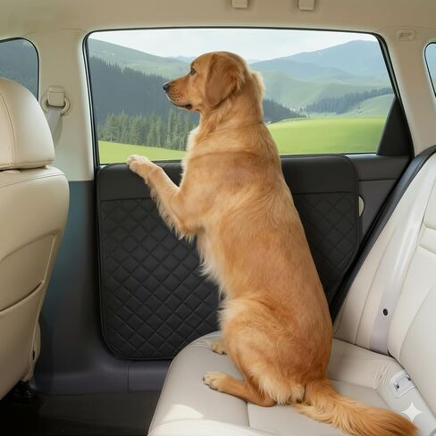 Dog Car Door Protector, 20% Larger Coverage Vehicle Door Cover,Car Door Guard Mat, Pet Door Panel Protector for SUVs Pickup Trucks, Protects Doors from Dog Scratching (Black) in Saudi Arabia