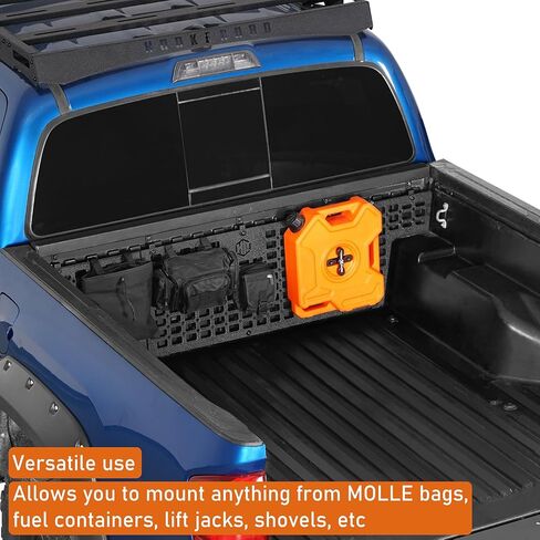 رف شحن بلوحة MOLLE للسرير الأمامي من Hooke Road Tacoma لسيارة Toyota Tacoma 2005-2023 - منظم شاحنة تخزين الأمتعة من الفولاذ الصلب in Saudi Arabia