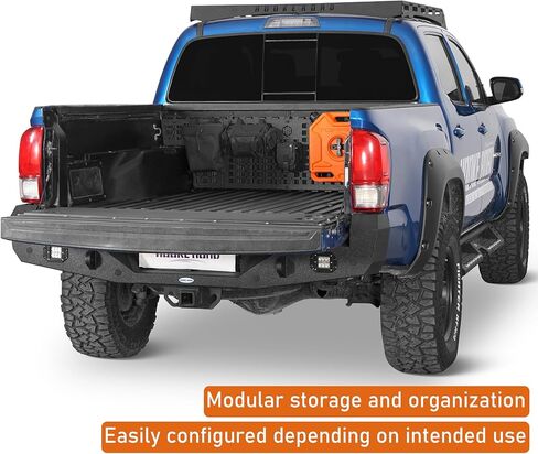 رف شحن بلوحة MOLLE للسرير الأمامي من Hooke Road Tacoma لسيارة Toyota Tacoma 2005-2023 - منظم شاحنة تخزين الأمتعة من الفولاذ الصلب in Saudi Arabia