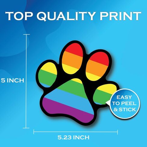 ملصق طباعة مخالب قوس قزح - ملصق Fun Proud LGBTQ Pride Equality Rainbow - ملصقات ممتصة للصدمات من الفينيل عالية الجودة عبوة من قطعتين | 5 بوصة على الجانب الأوسع | صنع في الولايات المتحدة الأمريكية - FHJ998 in Saudi Arabia
