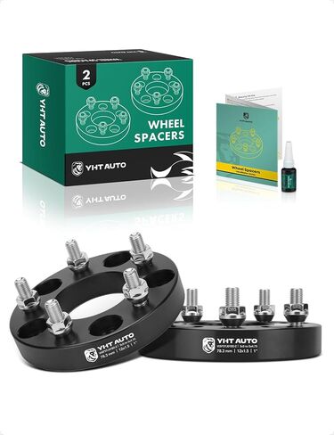 YHTAUTO 5x5 to 5x4.75 Wheel Adapters 1 inch Compatible with Chrysler Dodge Chevrolet Buick, Pacifica Journey Impala Tire Adapters w/ 12x1.5 & 12.9 Studs, 78.3 mm Center Bore 5 Lug 2PCS in Kuwait