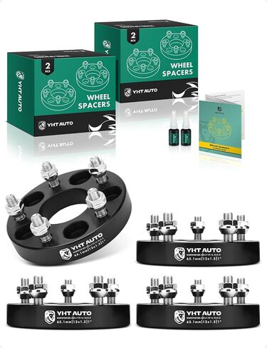 YHTAUTO 5x110mm to 5x4.5Inch Wheel Adapters 1 inch Fit Cadillac, Chevy, Pontiac, Saturn, Saab Models, Malibu Cobalt G6 HHR Catera Wheel, 5 Lug w/ M12x1.5 & 12.9 Studs, 65.1mm Center Bore 4PCS in Kuwait