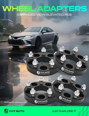 YHTAUTO 5x110mm to 5x4.5Inch Wheel Adapters 1 inch Fit Cadillac, Chevy, Pontiac, Saturn, Saab Models, Malibu Cobalt G6 HHR Catera Wheel, 5 Lug w/ M12x1.5 & 12.9 Studs, 65.1mm Center Bore 4PCS in Kuwait