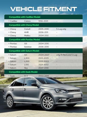 YHTAUTO 5x110mm to 5x4.5Inch Wheel Adapters 1 inch Fit Cadillac, Chevy, Pontiac, Saturn, Saab Models, Malibu Cobalt G6 HHR Catera Wheel, 5 Lug w/ M12x1.5 & 12.9 Studs, 65.1mm Center Bore 4PCS in Kuwait