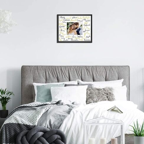 إطار صورة مميز من الزجاج المقسى مقاس 16 × 20 مع عرض حصيرة بيضاء مقاس 8 × 10 صورة لحفلات الزفاف والاحتفالات والتخرج، إطار خشبي أسود للتعليق على الحائط - أدوات التثبيت متضمنة in Kuwait