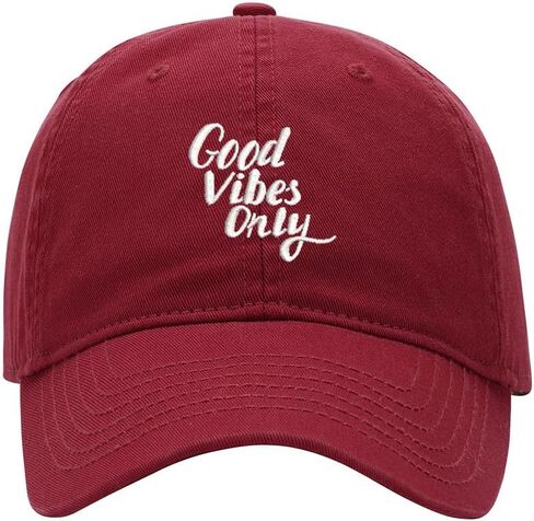 Baseball Cap for Men Women Good Vibes Only Embroidered Washed Cotton Dad Hat Baseball Caps in Saudi Arabia