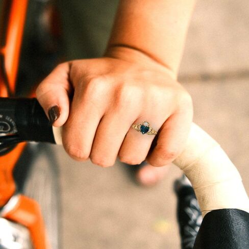 خاتم عصري من الذهب الأصفر الخالص عيار 14 قيراط للنساء من كلارا بوتشي | كلاداغ 1.06 قيراط قطع قلب توباز أزرق لندن طبيعي | هدية مجوهرات فاخرة للنساء in Kuwait