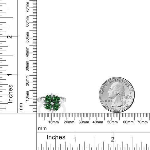 Gem Stone King 925 Sterling Silver Green Nano Emerald Ring For Women (1.48 Cttw, Heart Shape 5MM, Gemstone May Birthstone) in Saudi Arabia
