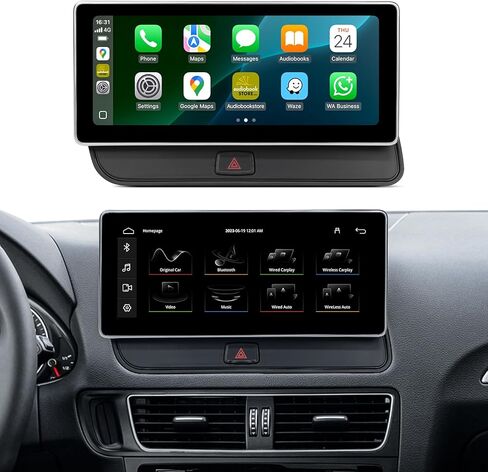 شاشة لمس 10.25 بوصة لاسلكية Carplay Android Auto Interface لسيارة Audi Q5 SQ5 (2009-2017) مع نظام الوسائط المتعددة (3GMMI) راديو السيارة ستيريو AHD كاميرا USB فيديو بلوتوث النسخ المتطابق in Kuwait