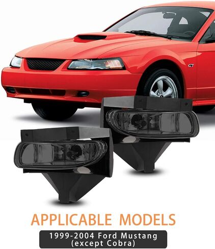 AUTOWIKI Fog Lights for 1999-2004 Ford Mustang (except Cobra) With Smoke Lens 2PCS OEM Replacement Fog Lamps in Saudi Arabia
