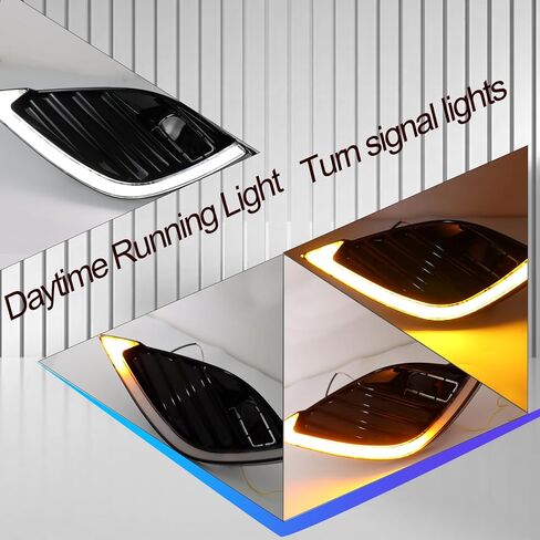 LED Daytime Running Light Compatible with Toyota Camry SE XSE 2018 2019 2020 Replacement for Front Bumper Fog Light Cover Bezel Add on Function as White DRL Amber Turn Signal Lamp in Saudi Arabia